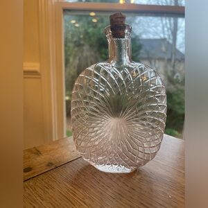 1800s Clear Glass Pumpkin Seed Liquor Flask Bottle